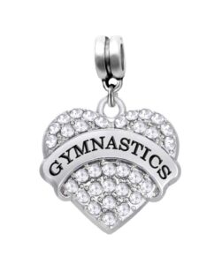 labenie dangle gymnastic clear crystal heart charm bead