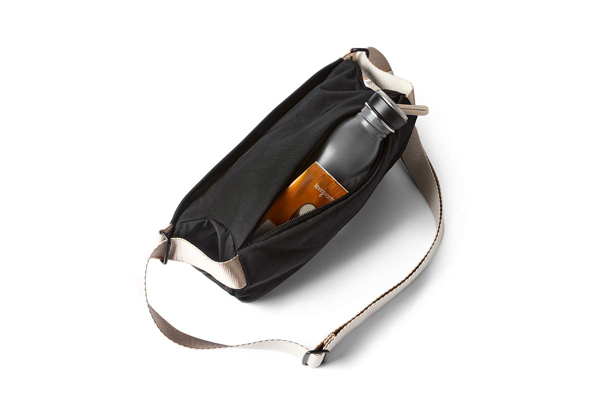 Bellroy Sling Mini Bag - Premium (Leather Crossbody Bag For Women, Men, 4L) - Black Sand