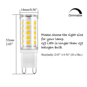 SumVibe G9 LED Bulb Dimmable, 4W G9 LED Bulb Daylight White 6000K, G9 Halogen Bulb 40 Watt Replacement, 6-Pack