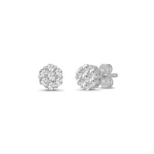 araiya fine jewelry 10k white gold diamond cluster stud earrings (1/3 cttw, i-j color, i2-i3 clarity)