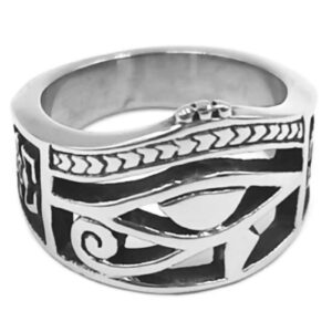 fantasy forge jewelry eye of ra ring mens womens stainless steel ancient egyptian band sizes 7-15 horus (15)