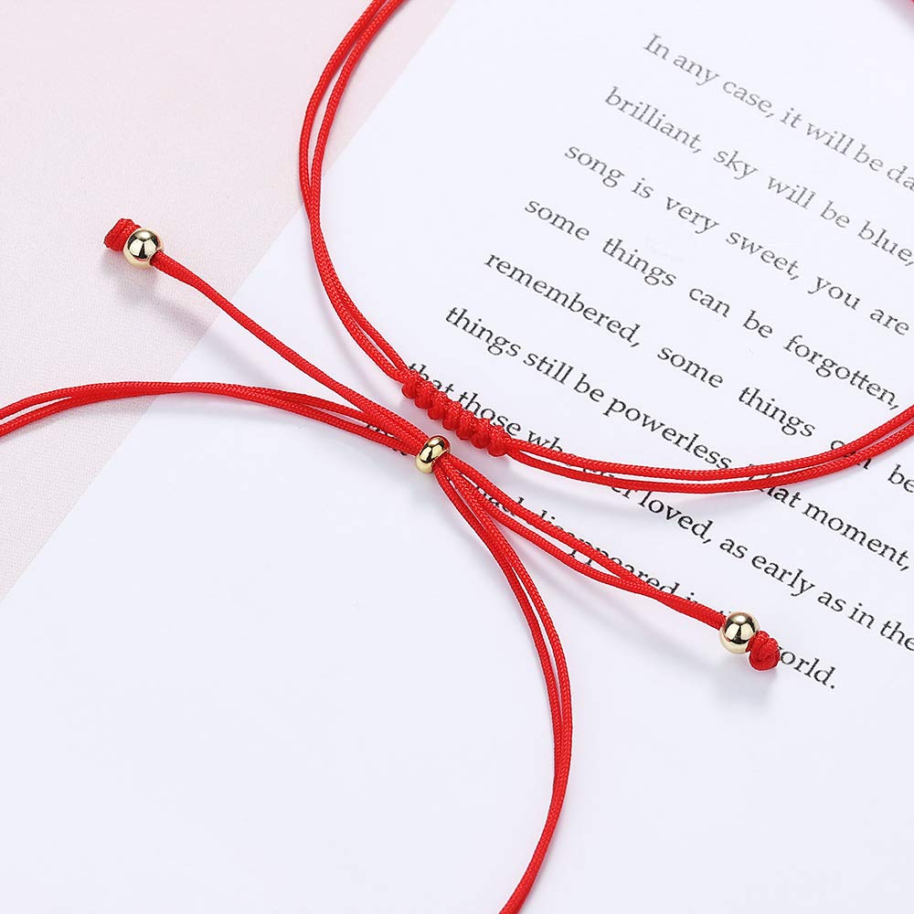 Shonyin Red Bracelet for Protection Good Luck 7 knots Kabbalah Thread Handmade String Bracelets for Women Men Boys Family Friends 6 PCS