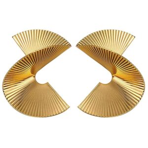 bmadge gold geometric earrings exaggerated statement earrings punk stylish sectored twisted earring jewelry for women