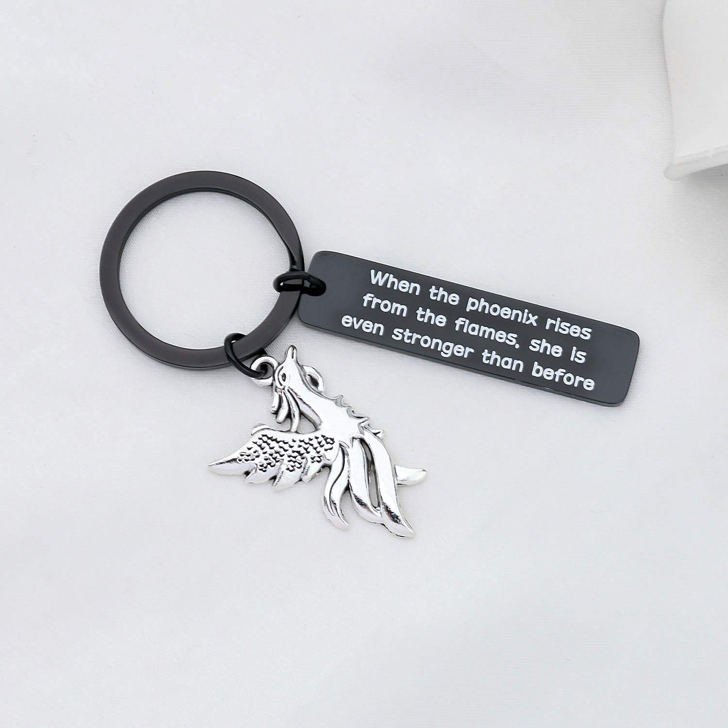 CYTING Phoenix Inspirational Quote Keychain Phoenix Jewelry Motivational Gift