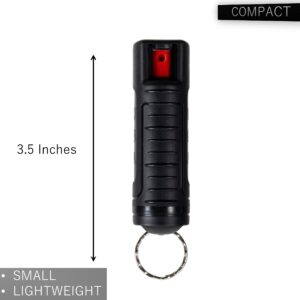 Police Magnum Keychain Pepper Spray Self Defense Belt Clip Holder- Tactical Safety Key Chain for Women & Men- Made in The USA- 3 Pack Black INJ