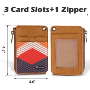 MNGARISTA Elastic Card Holder Wallet, Slim Minimalist Wallet Vertical Credit Card Holder and Men & Women Front Pocket Wallet with 3 Card Slots and 1 Side Zipper Pocket