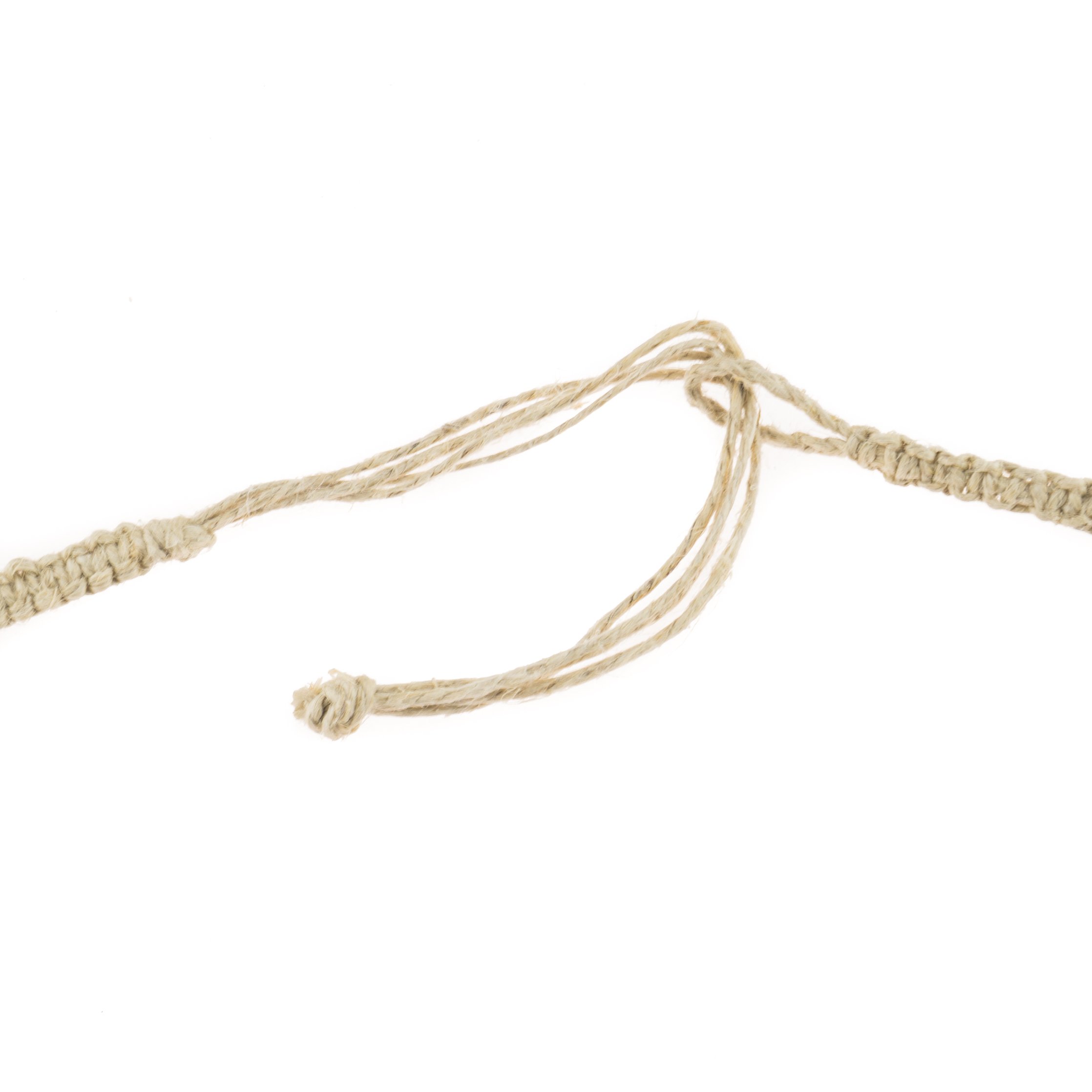 BlueRica Braided Hemp Cord Choker Necklace with Cat's Eye Beads (White)