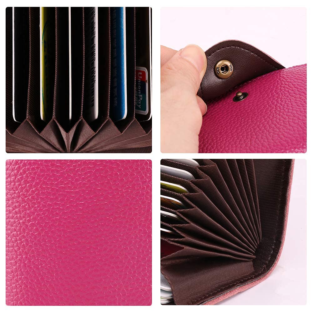 BRASS TACKS Leathercraft Full Leather Card Cases for Men Women 11 Card Position 10 Colors Small Women's Wallet (Purple)