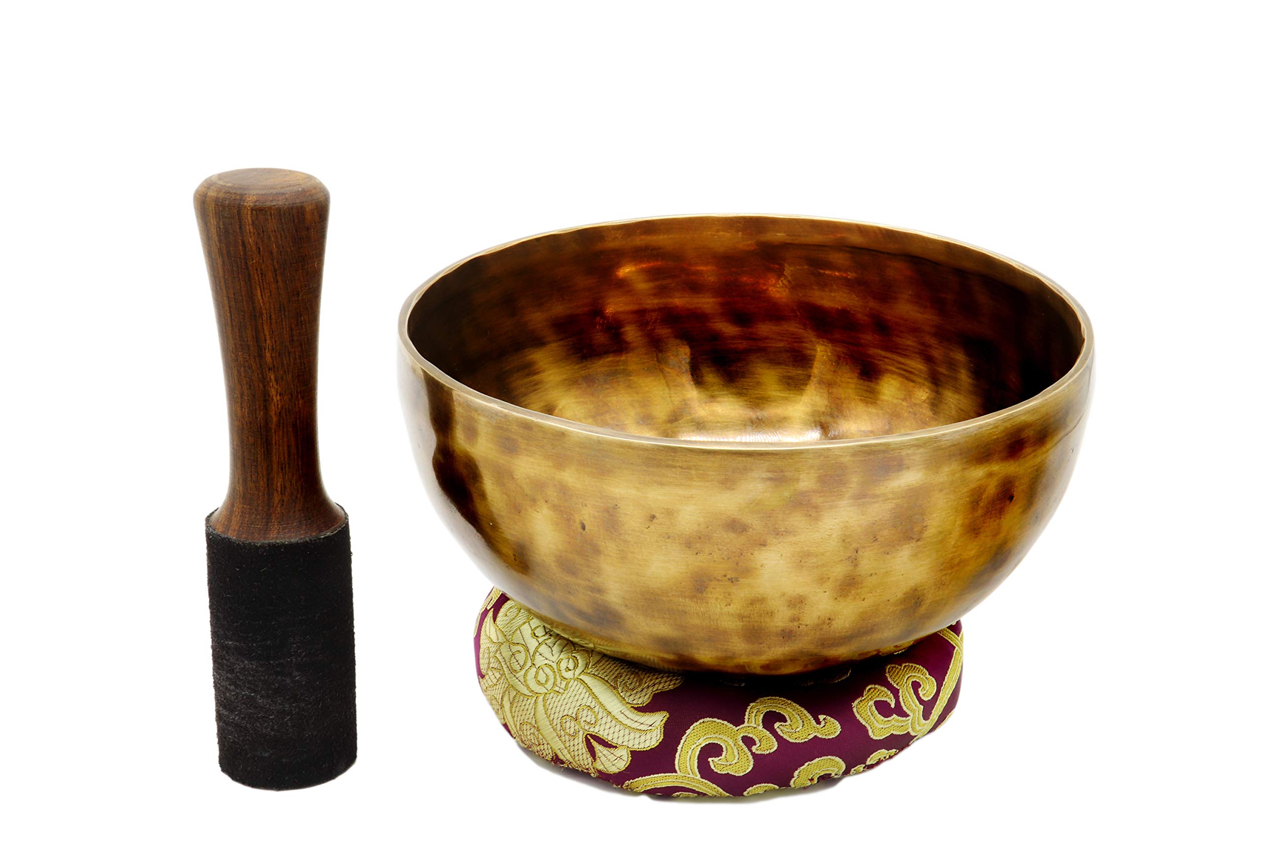 Tibetan Singing Bowl 8 Inch Large Hand Hammered Chakra Bowl 7 Metal Meditation Bowl for Cleansing, Chakra Balancing, Mindfulness, Yoga, Décor, Gift Set (Comes with Cushion, Mallet and Box