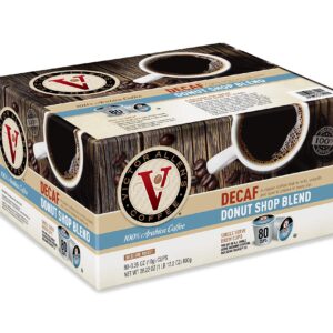 Victor Allen's Coffee Donut Shop Blend and Decaf Donut Shop Blend, Medium Roast, 80 Count Each, Single Serve Coffee Pods for Keurig K-Cup Brewers (2 Pack)