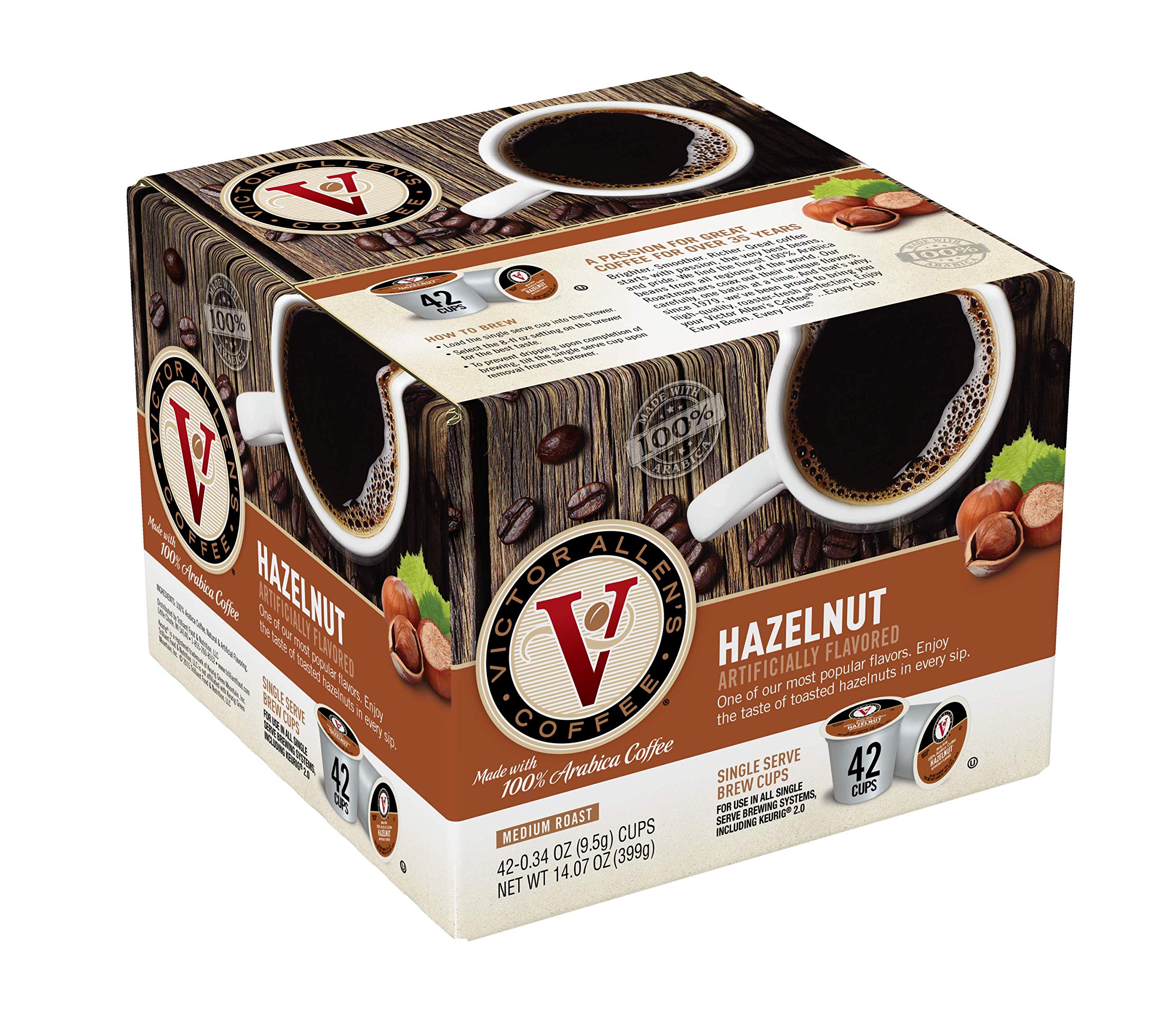 Victor Allen's Coffee Donut Shop and Hazelnut Blend Single Serve Coffee Pods for Keurig (80 Count + 42 Count)