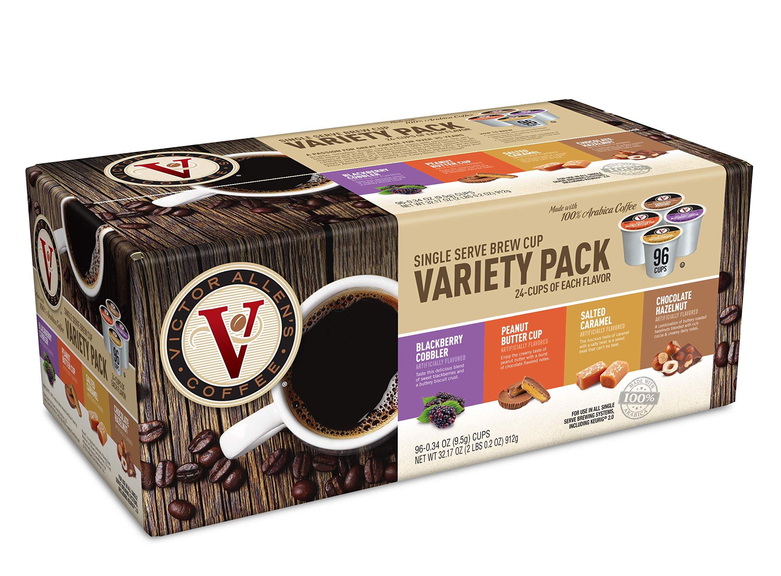 Victor Allen's Coffee Sweet, Salty & Caramel Variety Pack (96 + 80 Count), Single Serve Coffee Pods for Keurig K-Cup Brewers