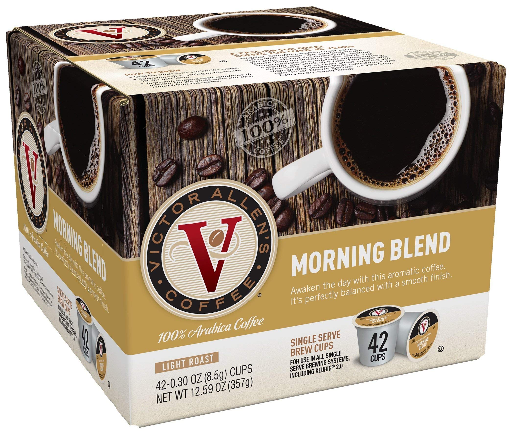 Victor Allen's Coffee French Vanilla and Morning Blend Flavored Coffee Pods for Keurig K-Cup Brewers