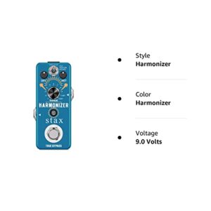 Stax Harmonizer Guitar Pedal Digital Guitar Effect Pedal Harmony Pitch Shifter Detune for Electric Guitar Bass Mini Size True Bypass