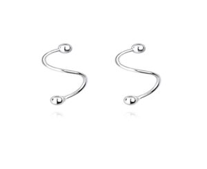 reffeer 925 sterling silver minimalist crawler earrings little ball wrap cuff earrings for women teen cartilage earrings helix piercing earrings (a-silver)