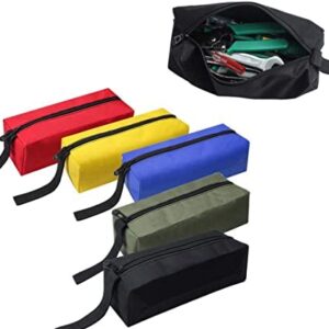 3/5 Pcs Small Tool Pouches Zipper Tool Pockets Carpenter Canvas Tool Bag Organizers Storage Bags for Screwdriver Pliers Woodworker Screw Nail