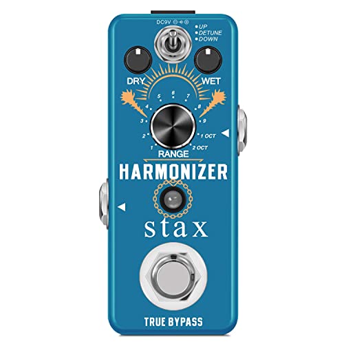 Stax Harmonizer Guitar Pedal Digital Guitar Effect Pedal Harmony Pitch Shifter Detune for Electric Guitar Bass Mini Size True Bypass