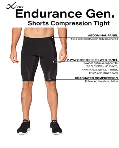 CW-X mens Endurance Generator Muscle & Joint Support Compression Short, Black, Medium US