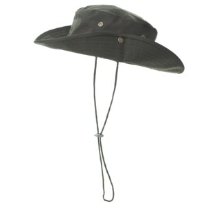 TopTie Wide Brim Bucket Boonie Hat Summer Outdoor Fishing Sun Cap with Chin Strap-Khaki