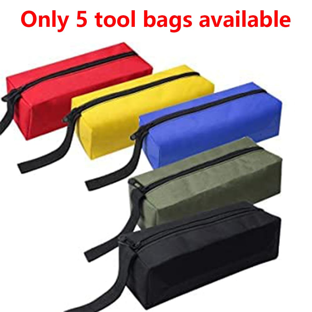 3/5 Pcs Small Tool Pouches Zipper Tool Pockets Carpenter Canvas Tool Bag Organizers Storage Bags for Screwdriver Pliers Woodworker Screw Nail