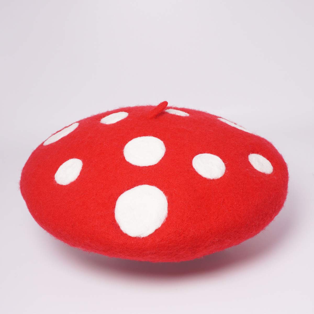 Mushroom Beret Women's Cute Lolita Kawaii Plant Cosplay Cap Vintage Painter Hat Sweet Girl Decor (red)