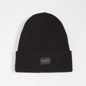 rag & bone Men's Addison Beanie, Black, One Size