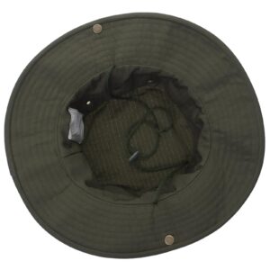 TopTie Wide Brim Bucket Boonie Hat Summer Outdoor Fishing Sun Cap with Chin Strap-Khaki