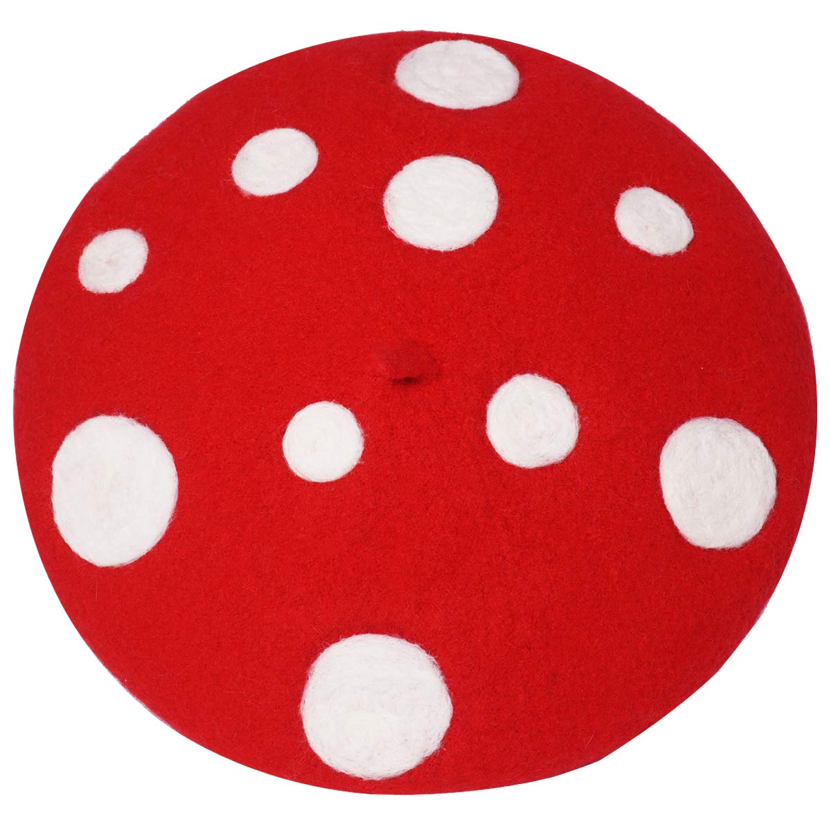 Mushroom Beret Women's Cute Lolita Kawaii Plant Cosplay Cap Vintage Painter Hat Sweet Girl Decor (red)