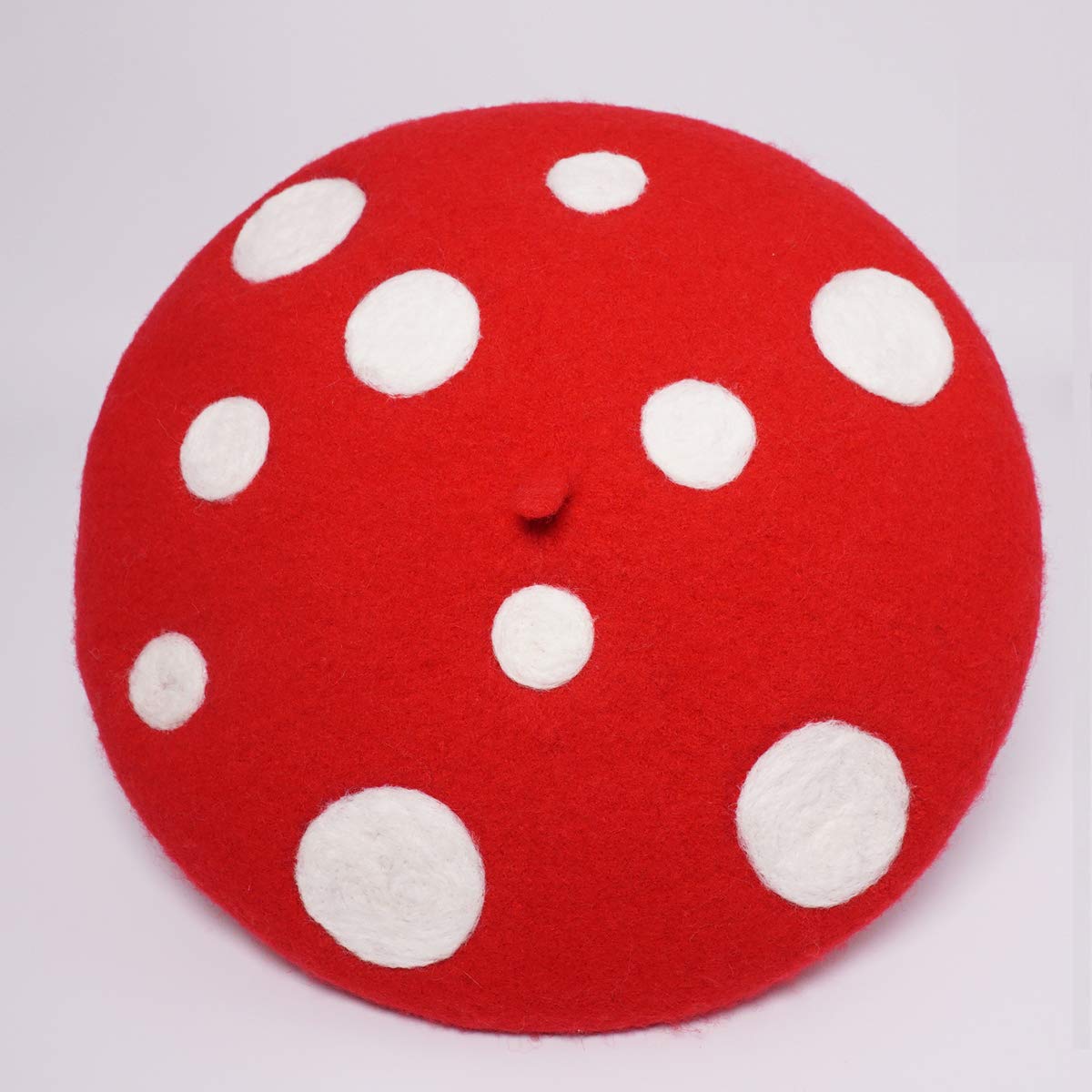 Mushroom Beret Women's Cute Lolita Kawaii Plant Cosplay Cap Vintage Painter Hat Sweet Girl Decor (red)