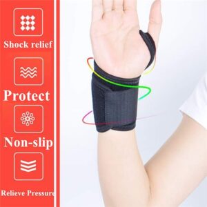 Bluelans Wrist Supports for Men and Women, 1 Pair Self-Heating Magnetic Wristband Wrist Strap Wrist Support Wrist Braces Hand Support Protector for Wrist Injuries, Joint Disease, Sprains Black