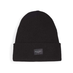 rag & bone Men's Addison Beanie, Black, One Size