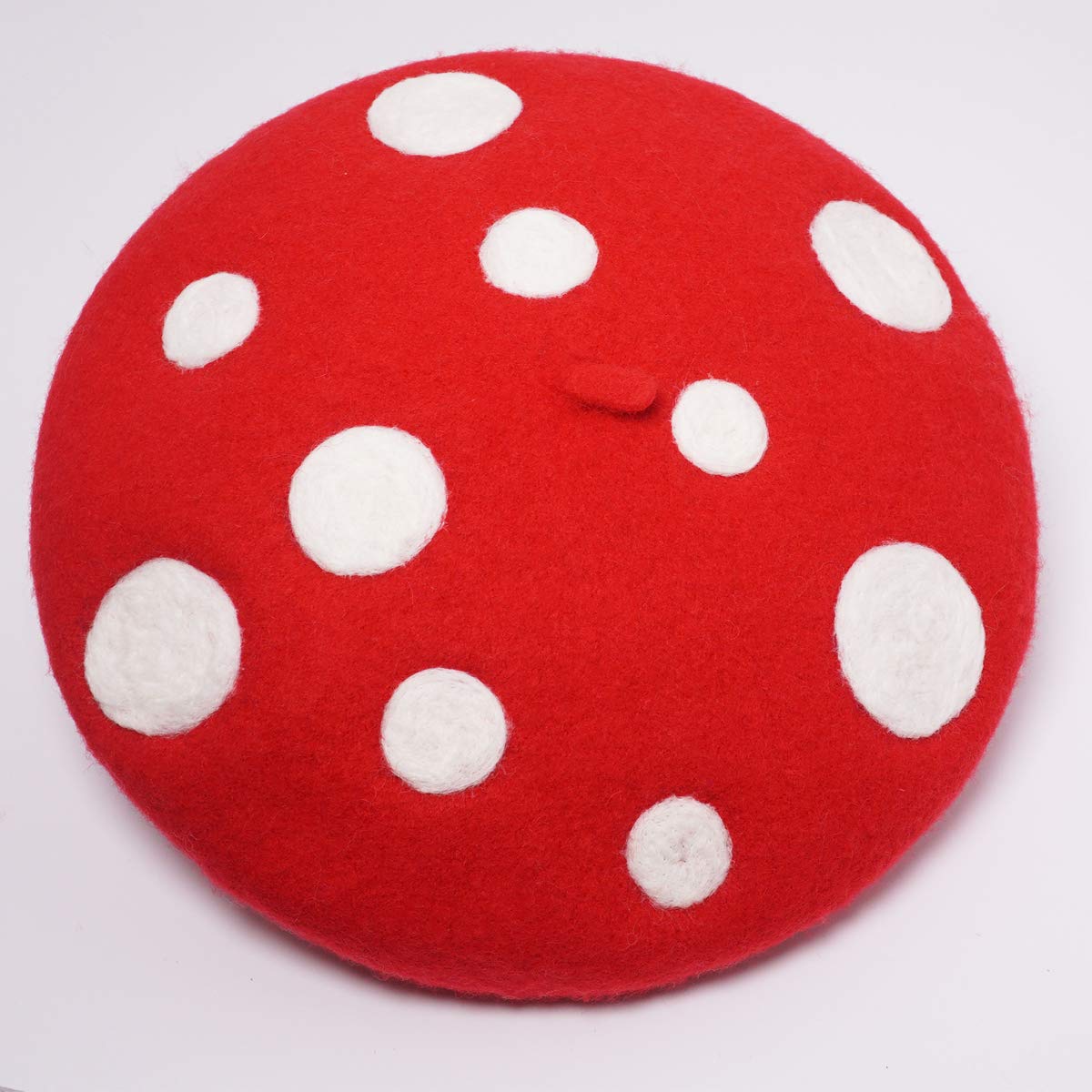 Mushroom Beret Women's Cute Lolita Kawaii Plant Cosplay Cap Vintage Painter Hat Sweet Girl Decor (red)