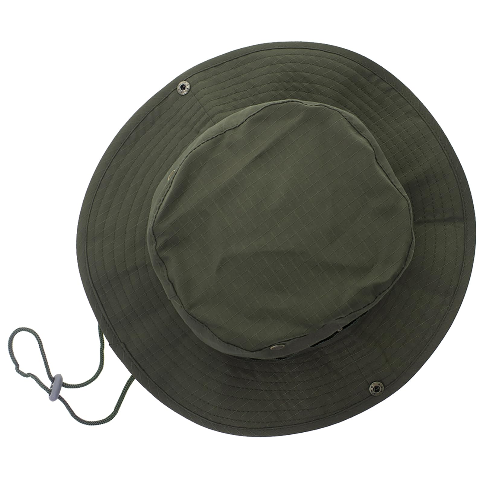 TopTie Wide Brim Bucket Boonie Hat Summer Outdoor Fishing Sun Cap with Chin Strap-Khaki