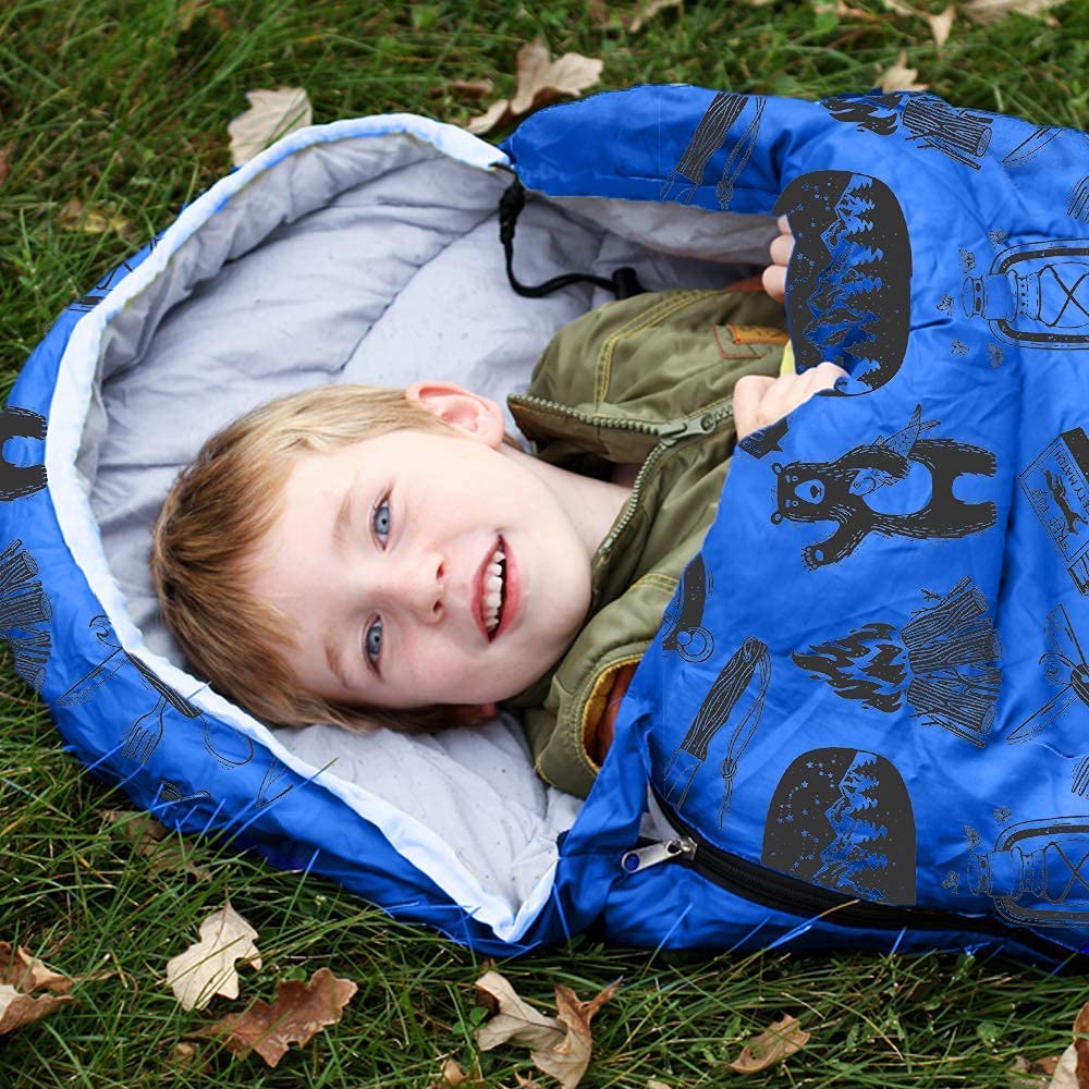 ANJ Outdoors 32F-59F Youth and Kids Sleeping Bag | Indoor/Outdoor Boys and Girls Sleeping Bag | Mummy Style, Lightweight Sleeping Bag for Kids