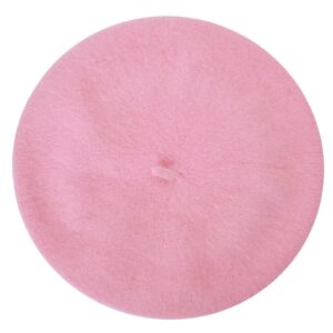 TopTie Women Classic French Style Beret Artist Basque Beanie Hat-Pink