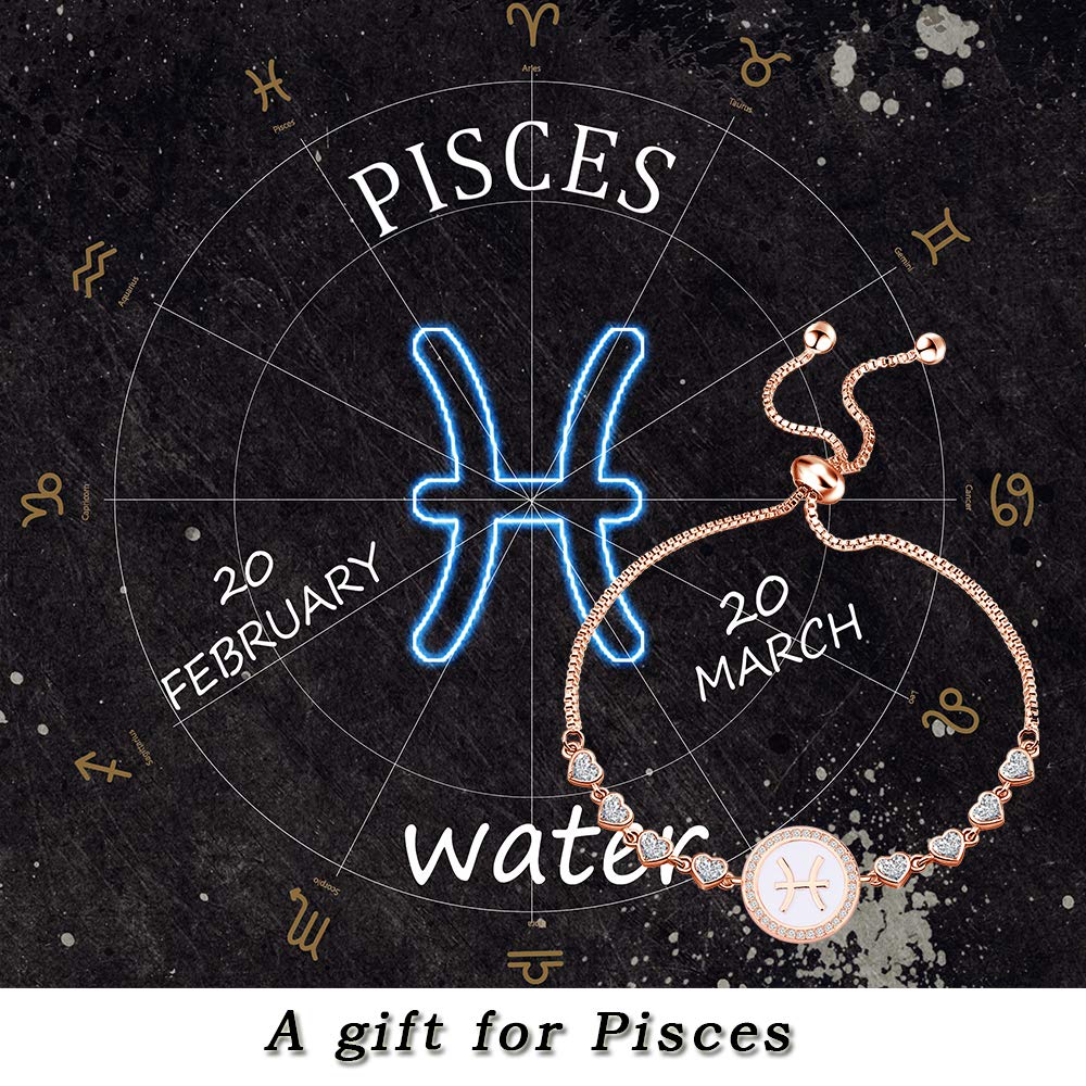 TGBJE Zodiac Constellation Bracelet Zodiac Sign Gift Horoscope Gift Birthday Gifts for Women (Pisces Bracelet)