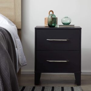 edenbrook bedroom-two drawer-modern design-easy assembly, black dresser