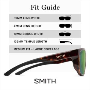 SMITH Barra Sunglasses – Performance Sports Active Sunglasses for Watersports, Fishing & More – For Men & Women – Tortoise + Green ChromaPop Polarized Mirror Lenses