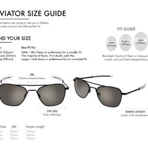 Randolph USA | Matte Black Classic Aviator Sunglasses for Men or Women Polarized 100% UV