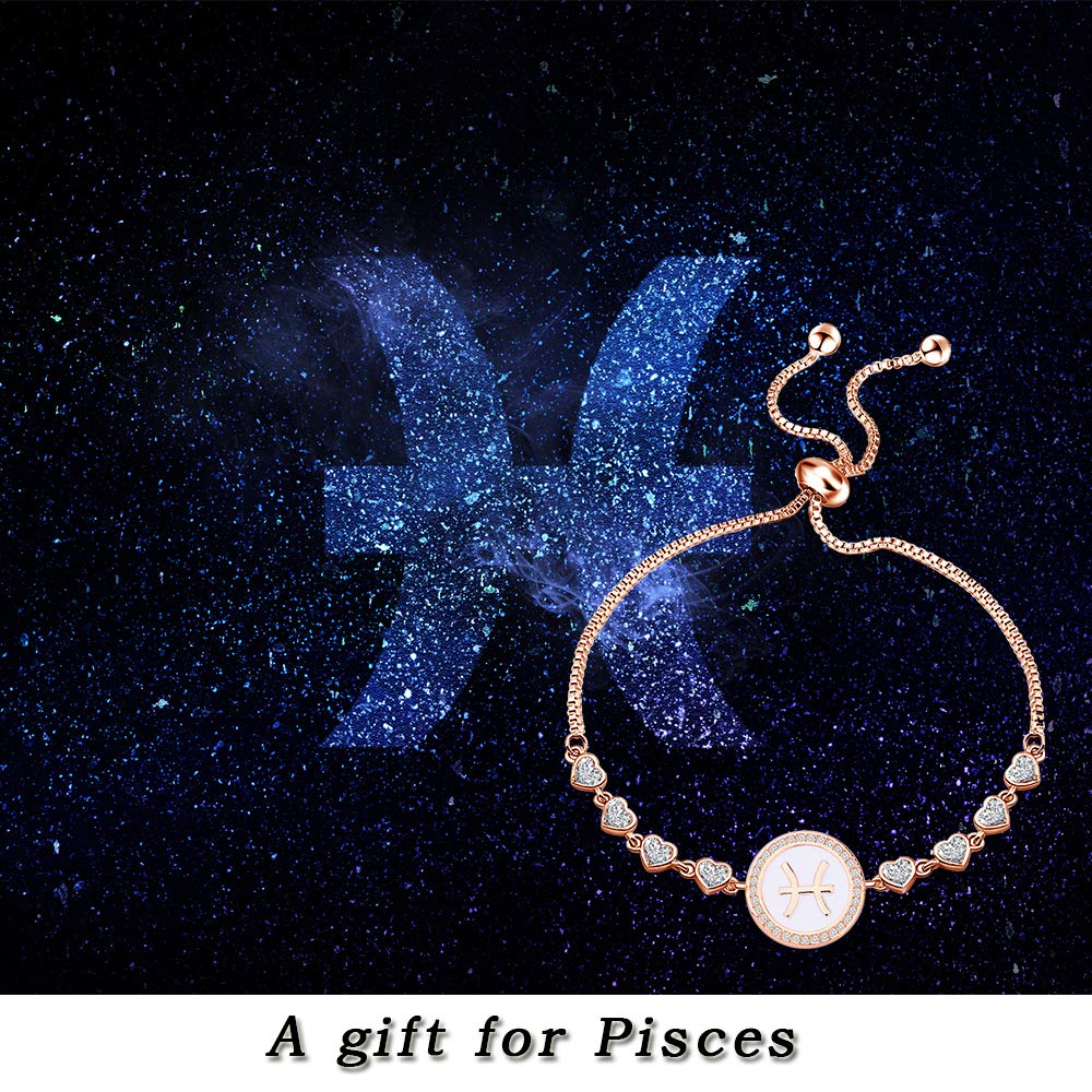 TGBJE Zodiac Constellation Bracelet Zodiac Sign Gift Horoscope Gift Birthday Gifts for Women (Pisces Bracelet)