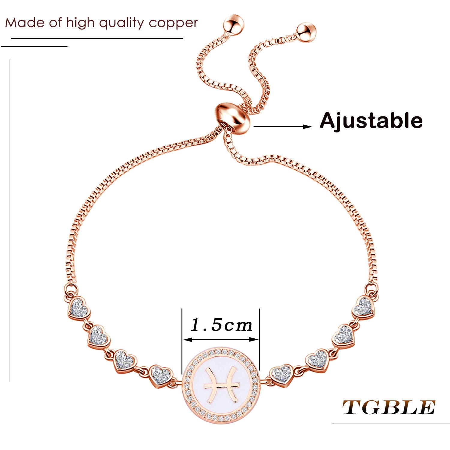 TGBJE Zodiac Constellation Bracelet Zodiac Sign Gift Horoscope Gift Birthday Gifts for Women (Pisces Bracelet)