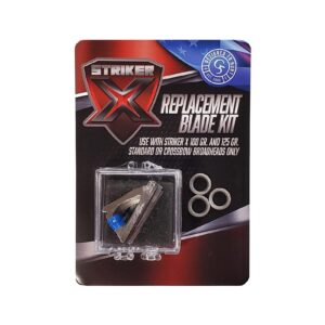 g5 striker x replacement blade kit, 12-pack | durable steel sharp replacement blades for striker x 100 gr and 125 gr standard & crossbow broadheads