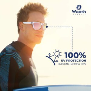 Woosh Polarized Sunglasses for Men and Women - Lightweight Unisex Sun Glasses with UV Protection for Driving Fishing, Running, Sports, Beach and Outdoors (Oceanic)