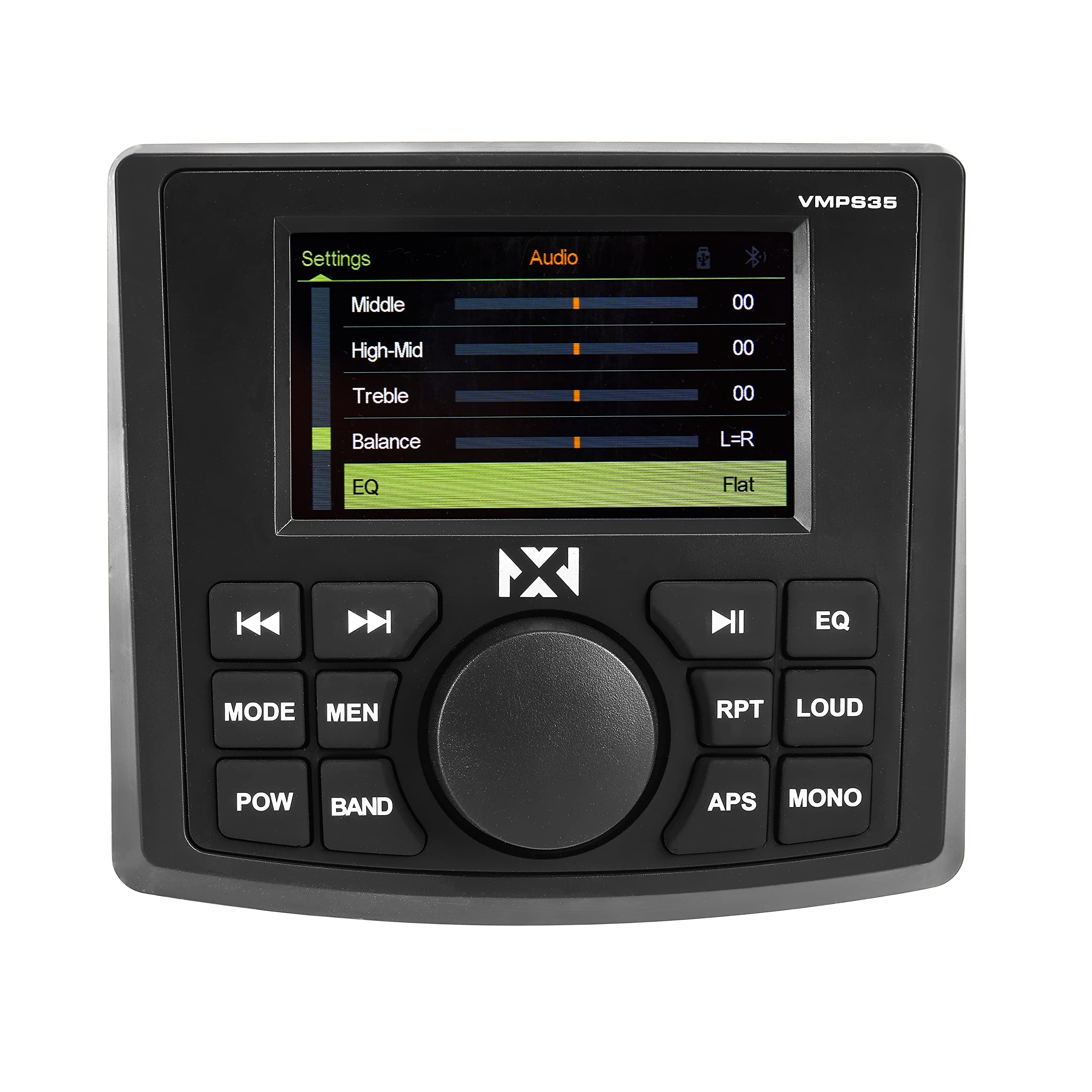 NVX VMPS35 Gauge Style Marine Stereo with Bluetooth and a 3" Ultra Bright Full-Color TFT Display - Perfect for Boats, UTVs, & ATVs