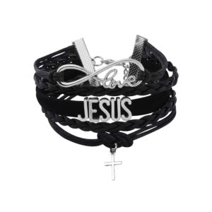 hollp infinity love jesus cross bracelet jesus prayer jewelry religious jewelry christian gift (jesus bracelet)