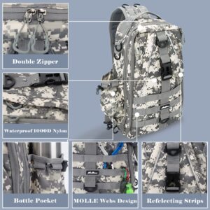 MoiShow Fishing Tackle Backpack Storage Bag, Ultralight Water-Resistant Outdoor Shoulder Backpack Camo Fishing Tackle Box Bag with Rod Holder [14.9 X 9.4 X 5.1 Inch]