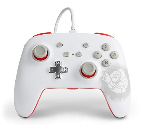 PowerA Enhanced Wired Controller for Nintendo Switch - Mario White