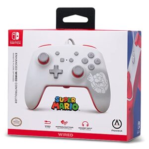 PowerA Enhanced Wired Controller for Nintendo Switch - Mario White