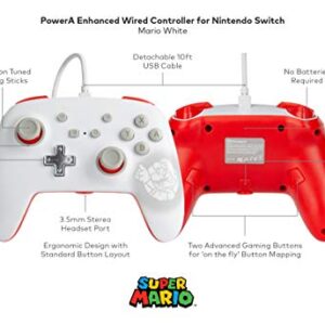 PowerA Enhanced Wired Controller for Nintendo Switch - Mario White