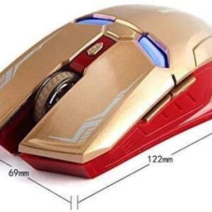 Wireless Mouse, 2.4GHz with USB Receiver, 1200 DPI Portable Optical Computer Mouse for Laptop, PC, Desktop, 5 Buttons - Gold